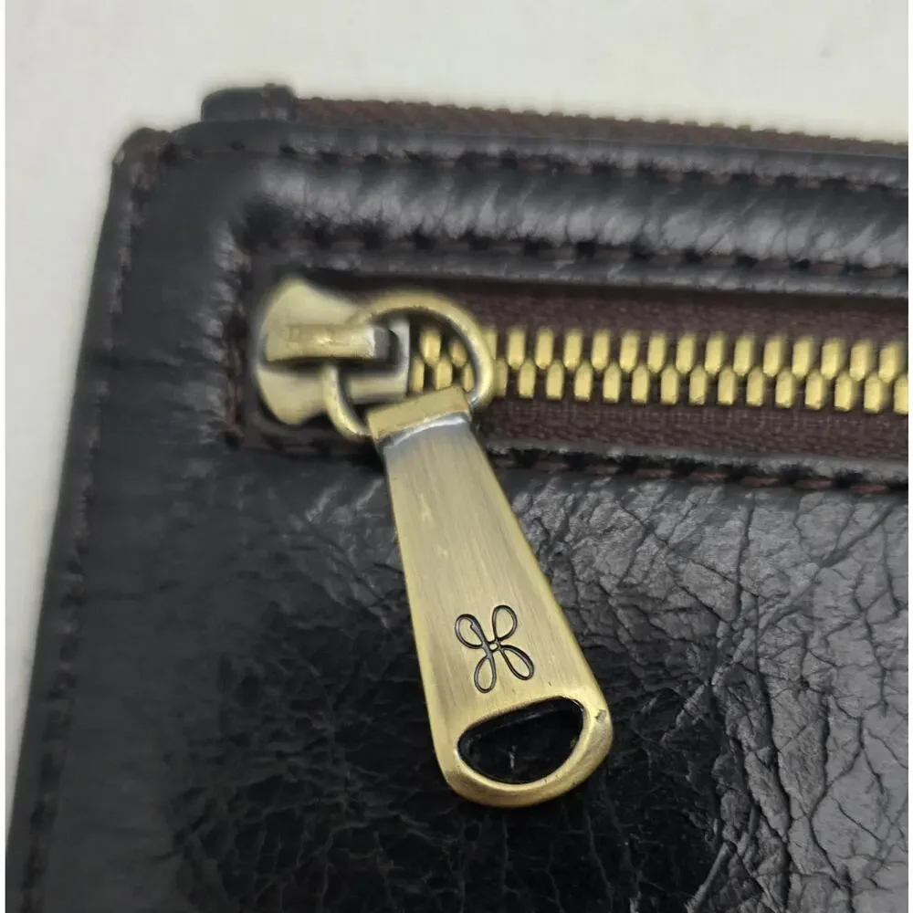 Hobo International Women's Amaze Slim Card Wallet Crinkle Leather Black